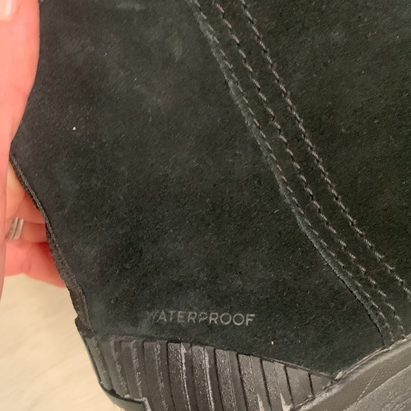 Sorel Kinetic boots size 9 leather suede booties black wedges zipper winter - Picture 8 of 13